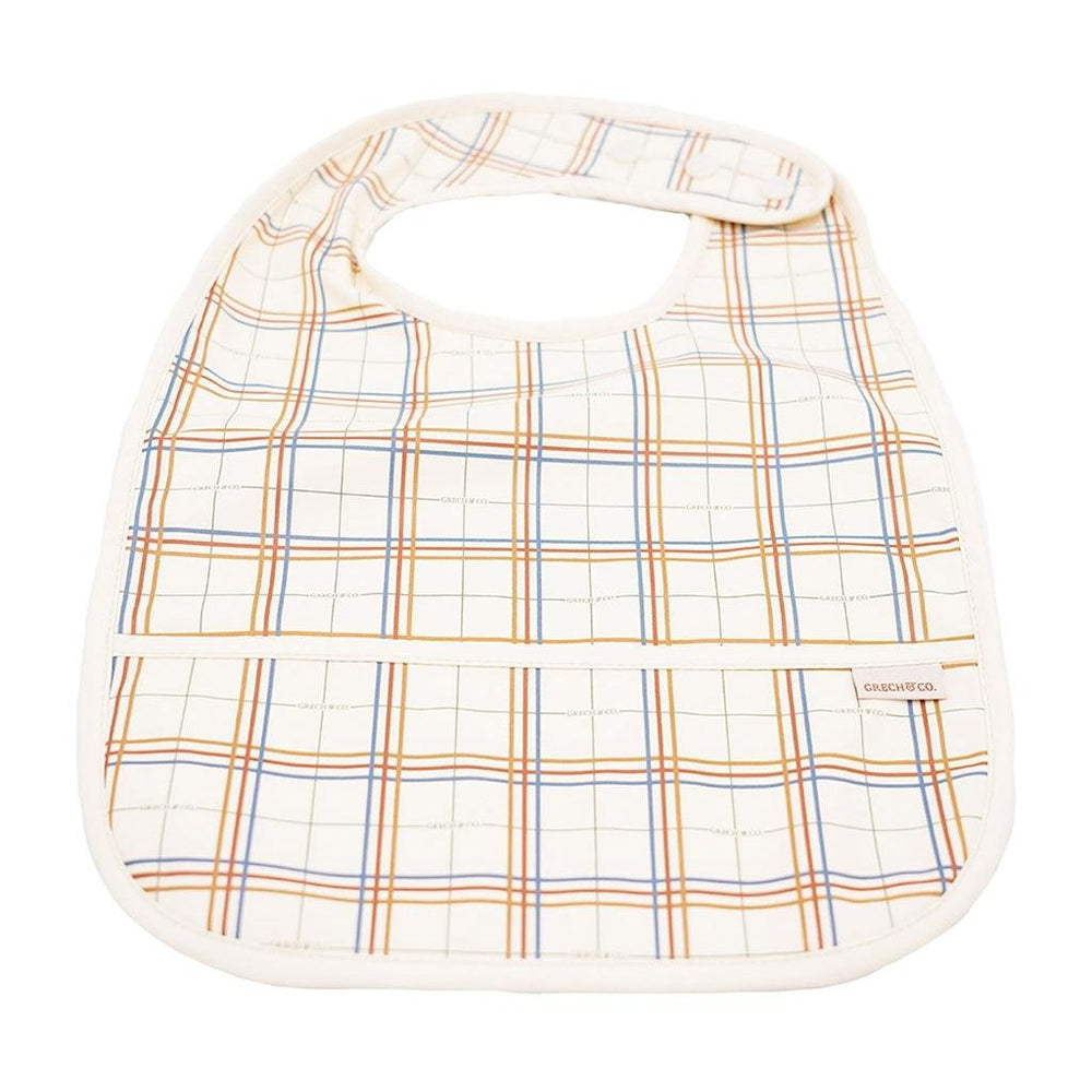 GRECH & CO. Basic Bib Bib Plaid Pattern