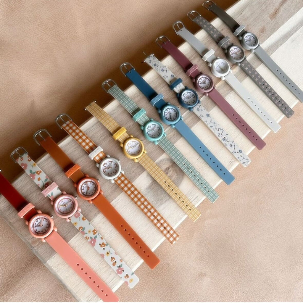 Classic Watches | Silicone + Stainless Steel | Sienna Gingham