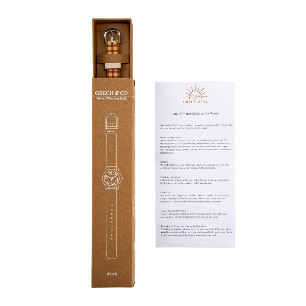 Classic Watches | Silicone + Stainless Steel | Sienna Gingham