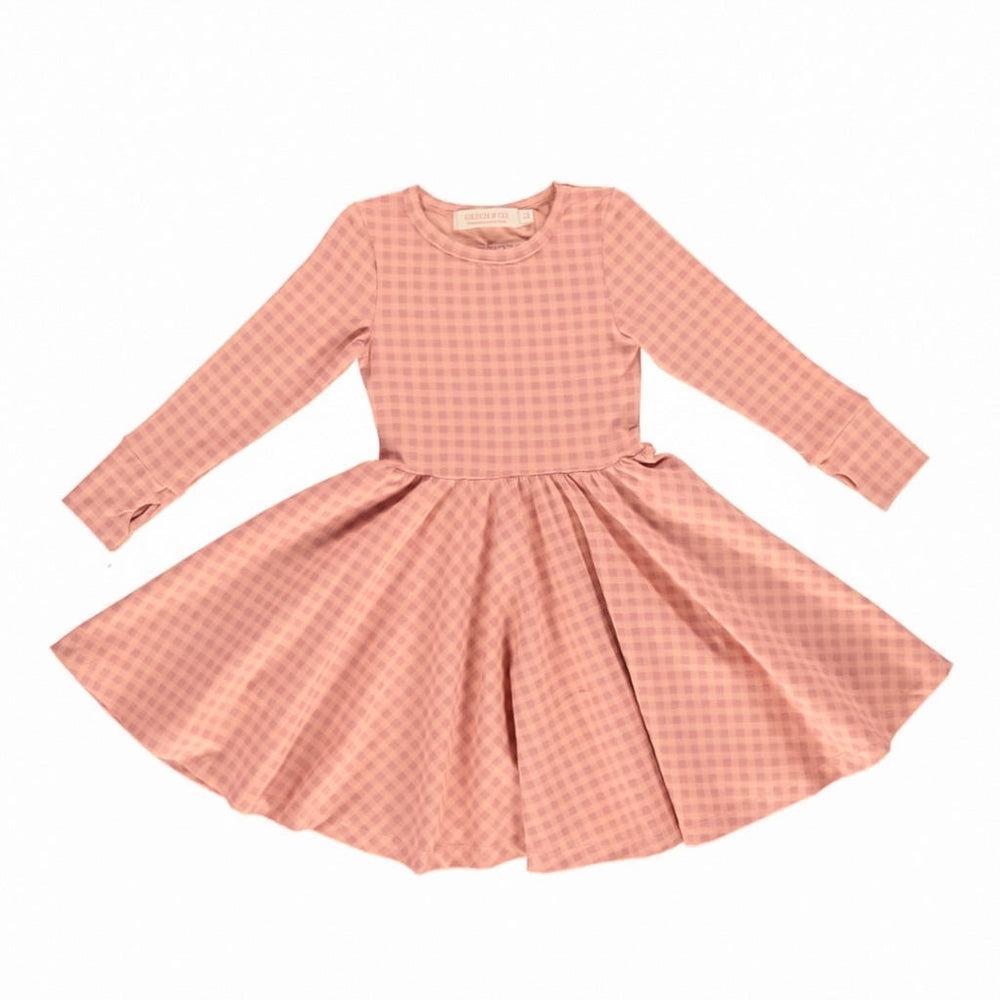 GRECH & CO. Long Sleeve Twirl Dress Clothing Heather Rose Gingham