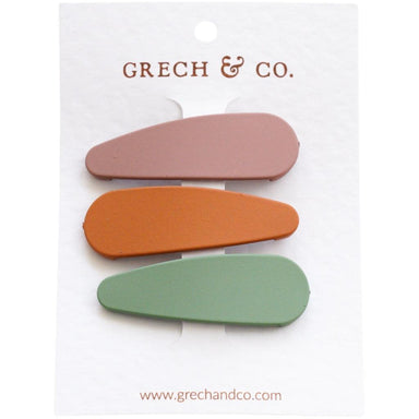 GRECH & CO. Matte Clips Set of 3 Hair clips Fern, Spice, Burlwood