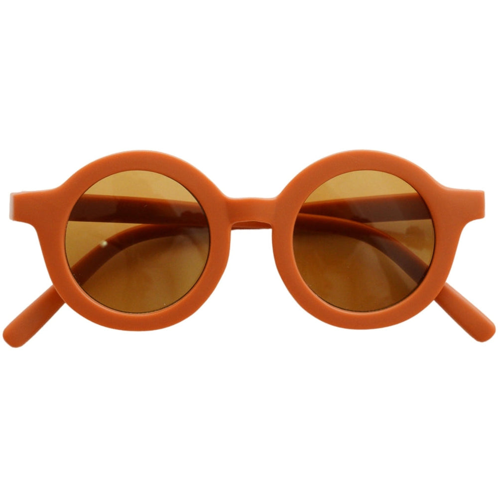 GRECH & CO. Original Round Sustainable Sunglasses Sunglasses Rust