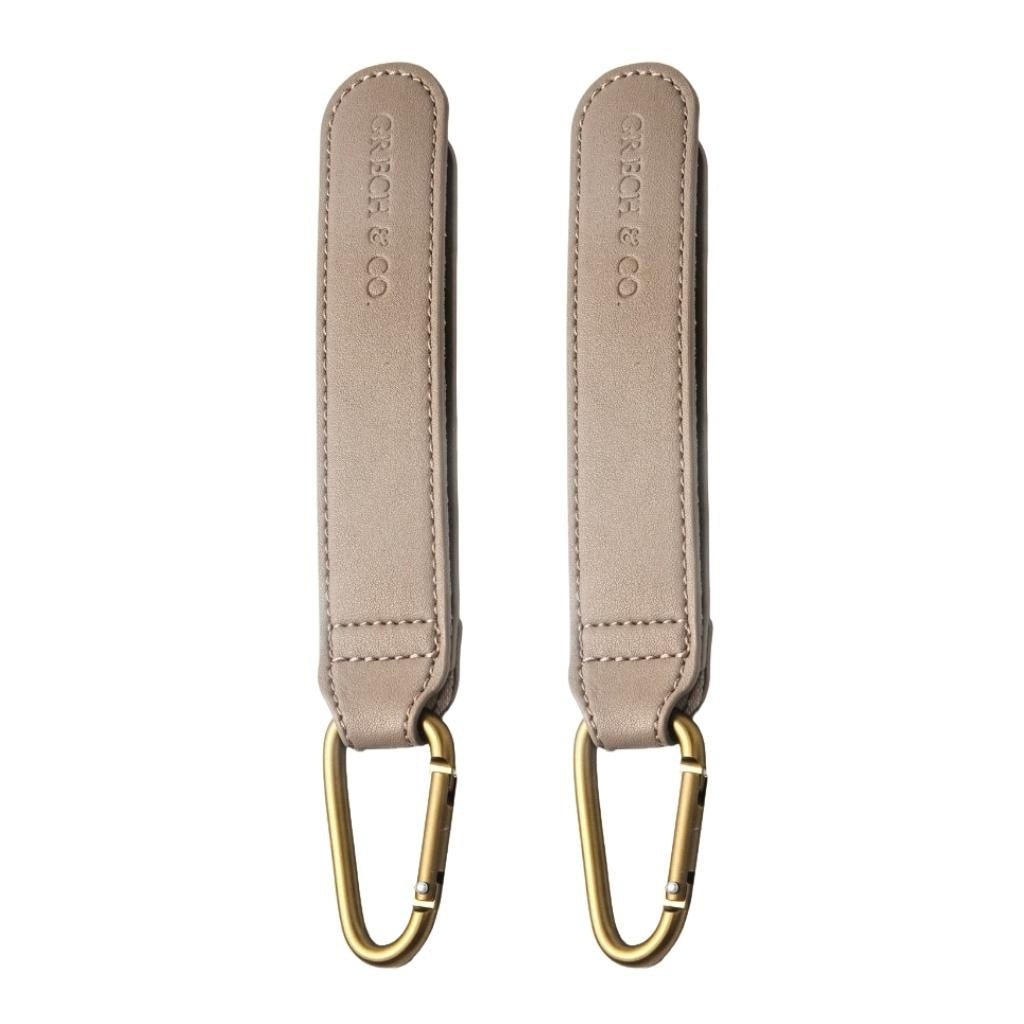 GRECH & CO. PU Stroller Strap set of 2 Baby Essentials Fog