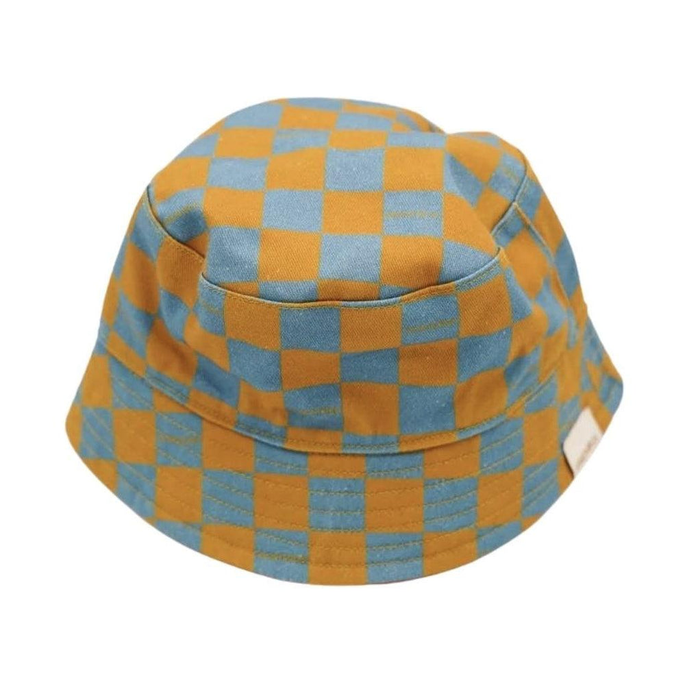 GRECH & CO. Reversible Bucket Hat Hats Checks Laguna + Wheat