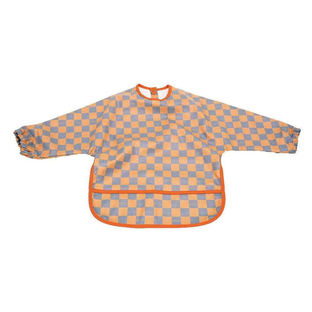 GRECH & CO. Smock Bib Bib Checks Laguna + Wheat