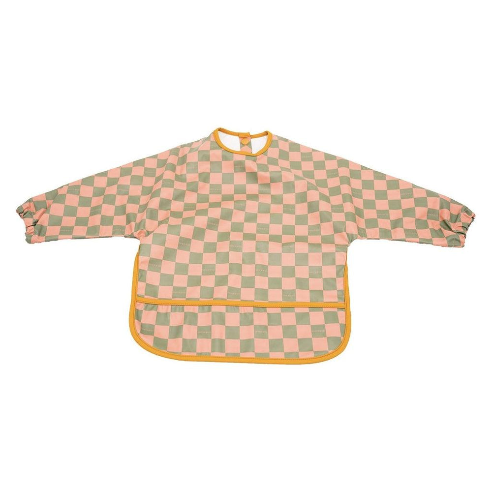 GRECH & CO. Smock Bib Bib Checks Sunset + Orchard