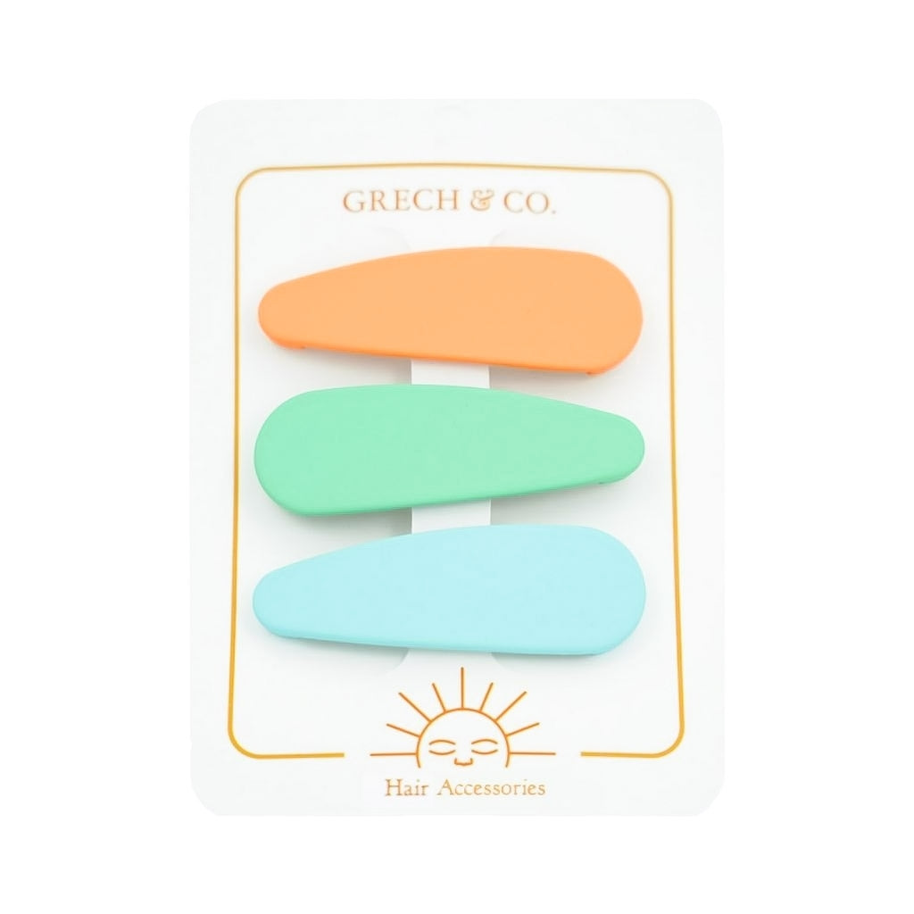 GRECH & CO. Snap Clip set of 3 Hair clips Melon, Jade, Aqua