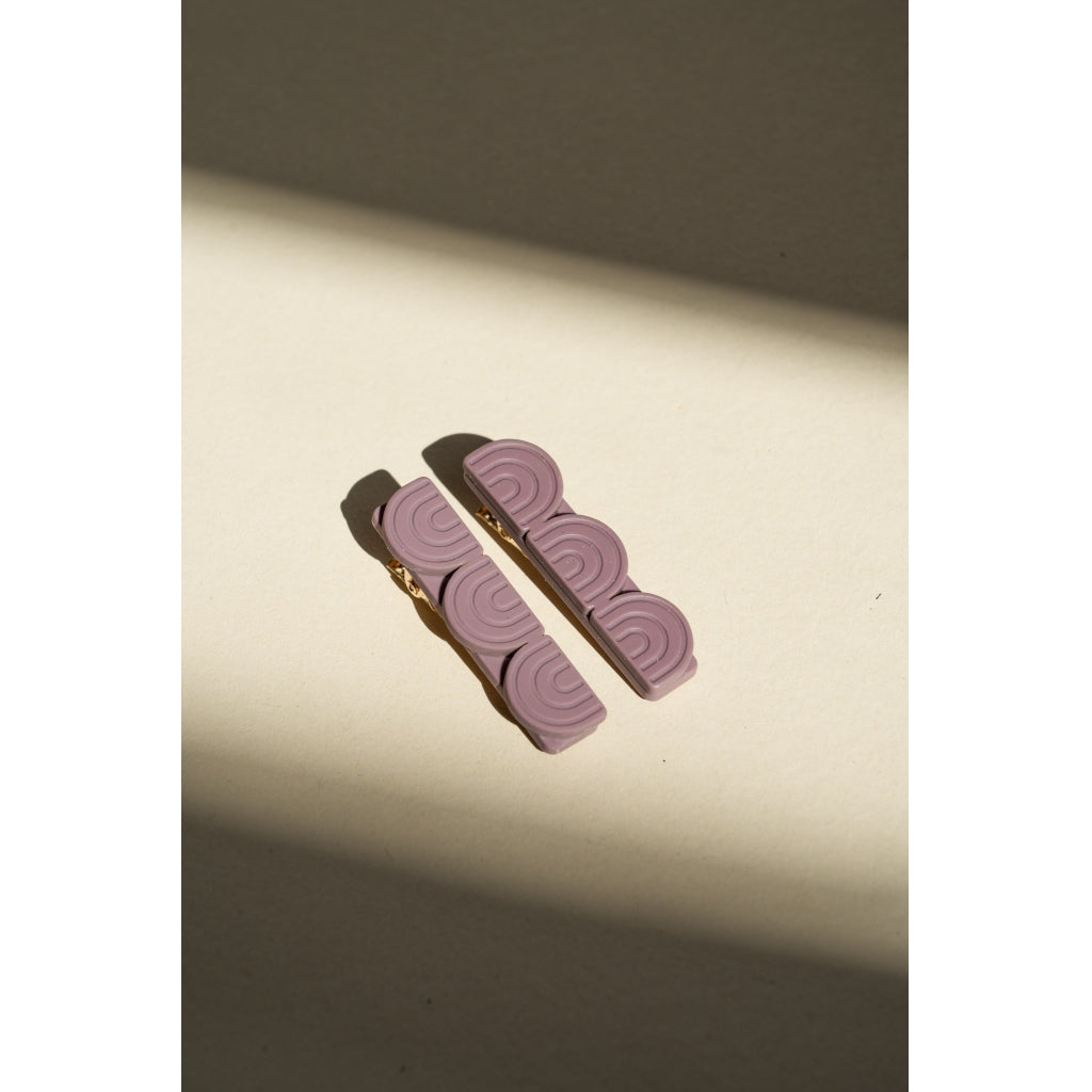 GRECH & CO. Tri Rainbow Bar | Hair Clips Set of 2 Hair clips Mauve Rose