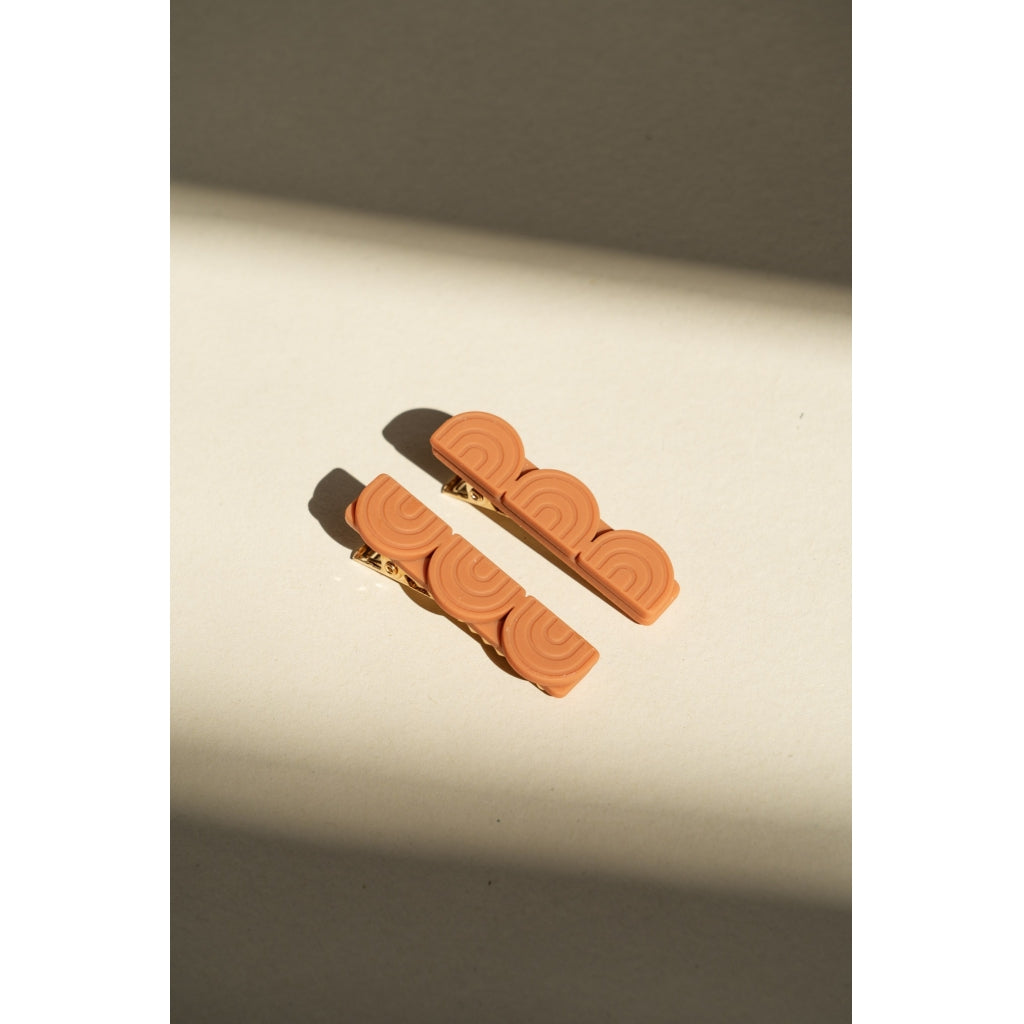 GRECH & CO. Tri Rainbow Bar | Hair Clips Set of 2 Hair clips Sienna