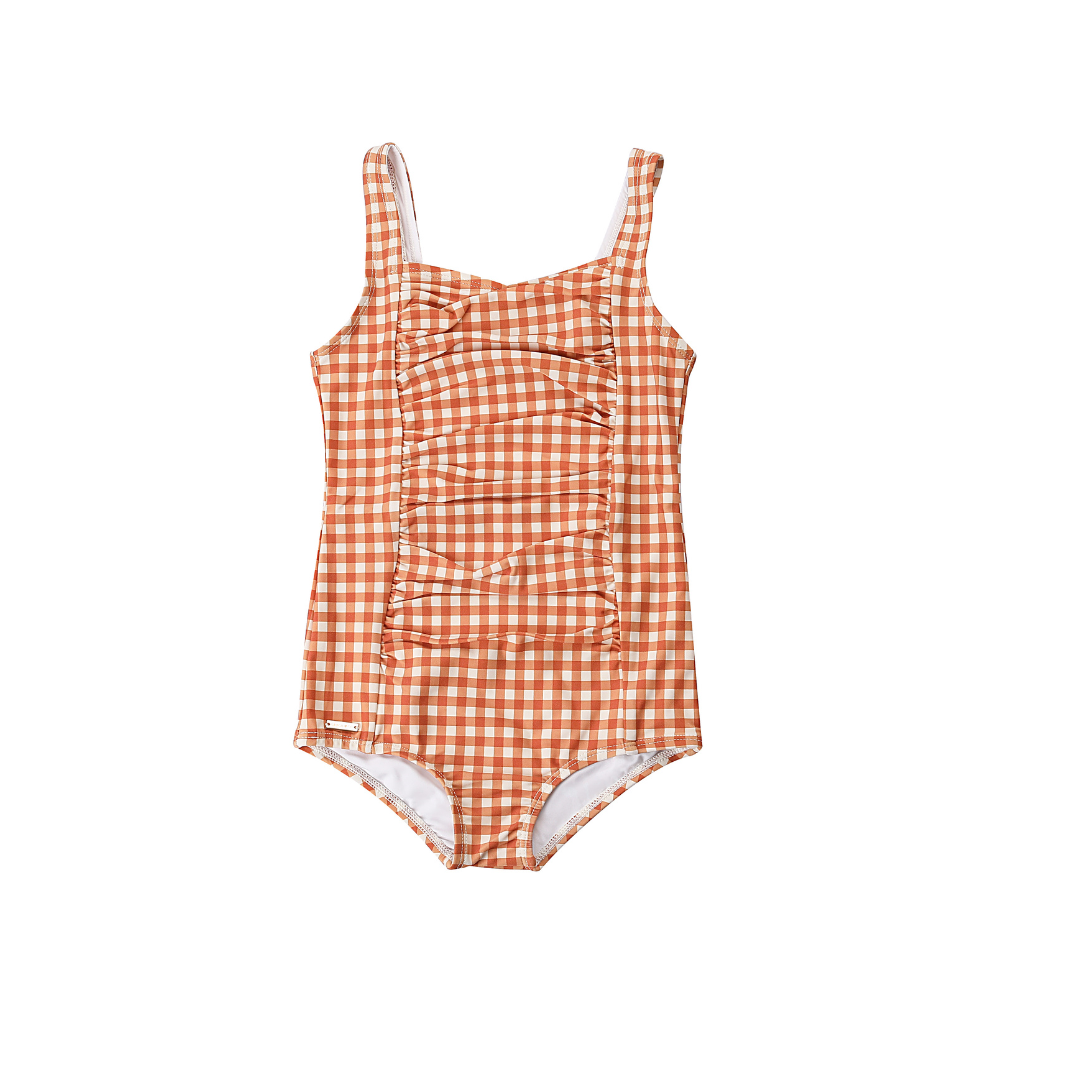 Vintage Girls 1 Piece Swimsuit | UPF + Recycled - Sienna Gingham