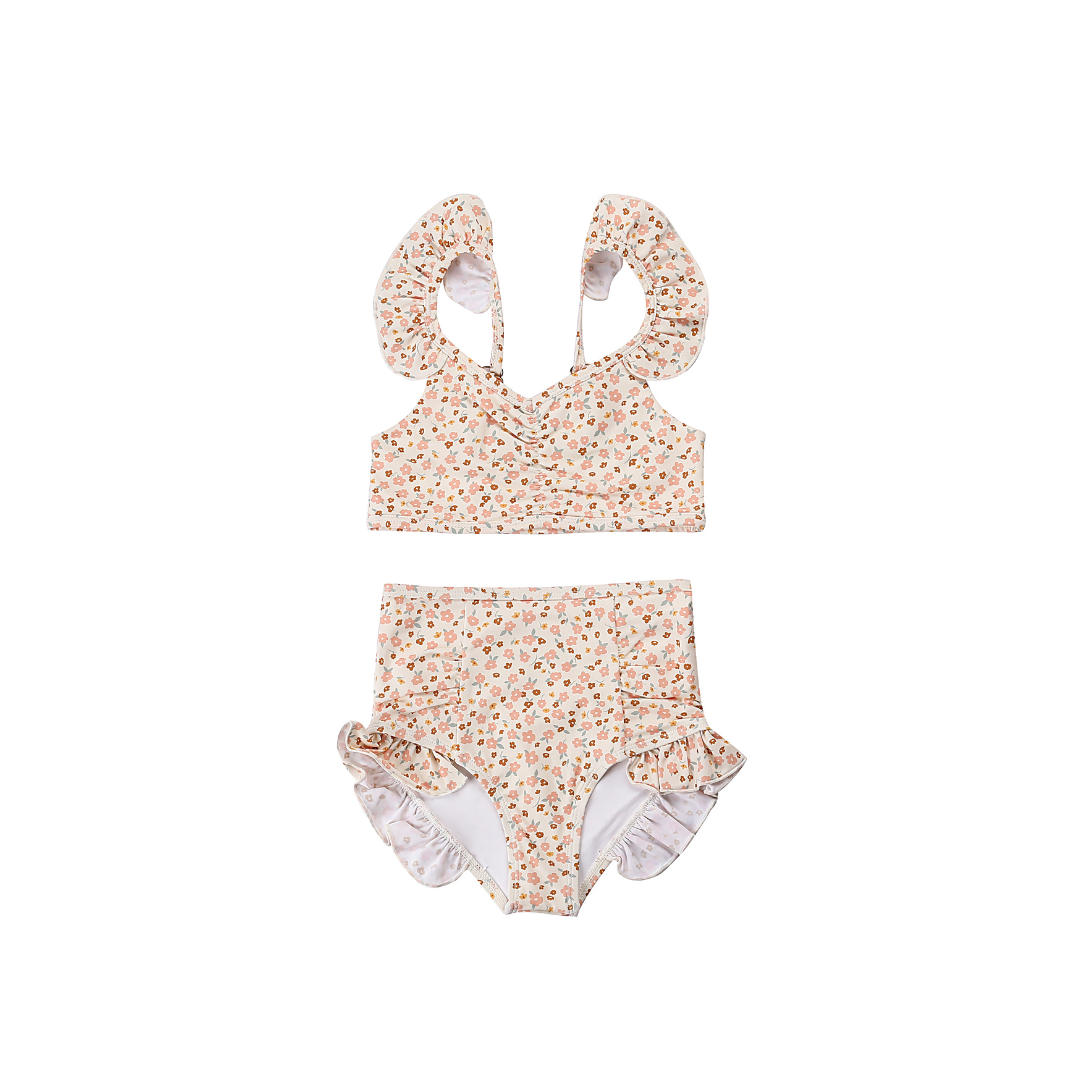 Ruffle 2 Piece Bikini | UPF + Recycled - Sunset Meadow