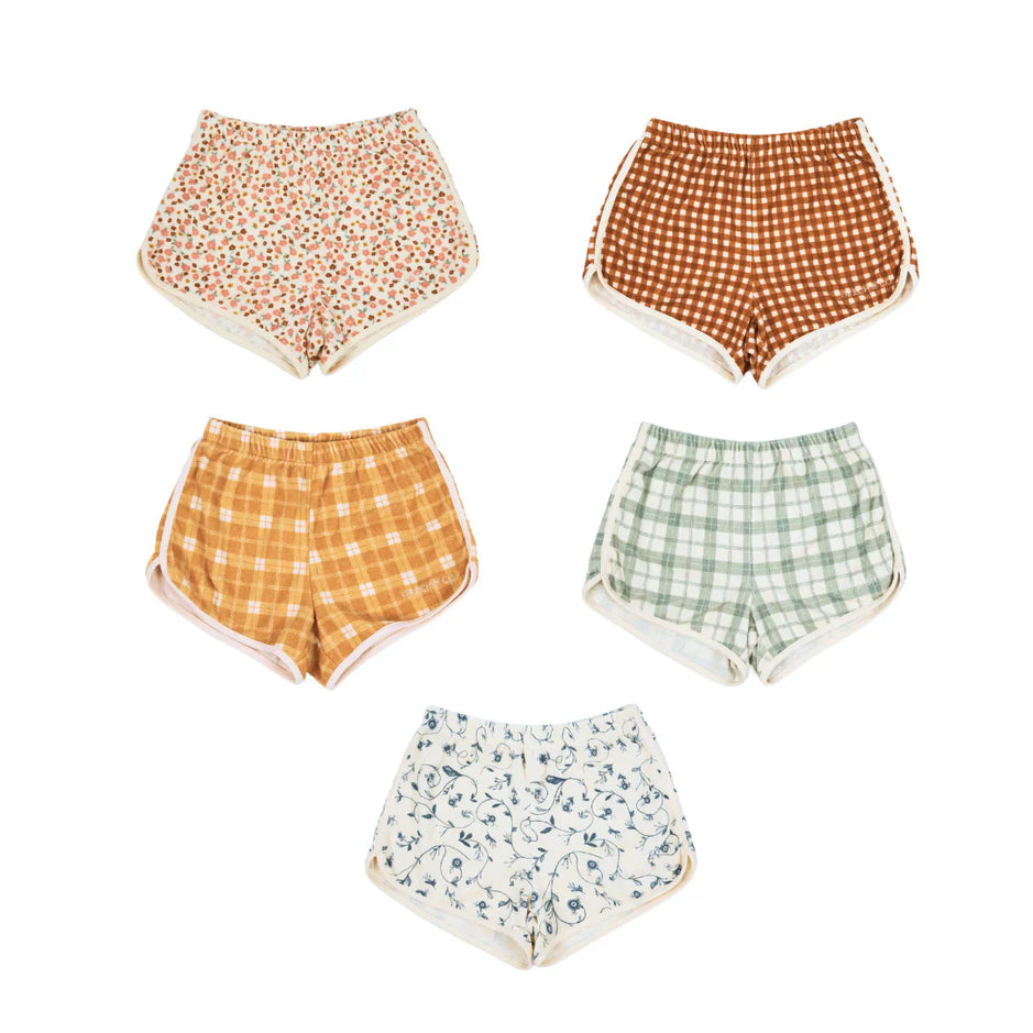 Retro Shorts | Organic Cotton Terry - Sunset Meadow