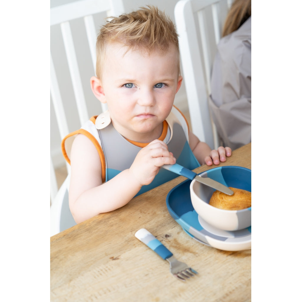 GRECH & CO. 3 Piece Cutlery Set | Color Splash Collection Tableware Desert Teal Ombre
