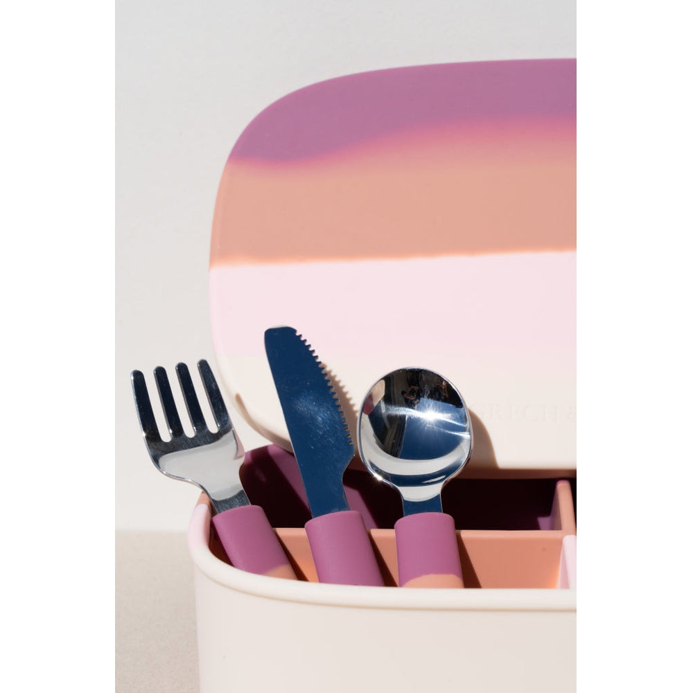 GRECH & CO. 3 Piece Cutlery Set | Color Splash Collection Tableware Mauve Rose Ombre