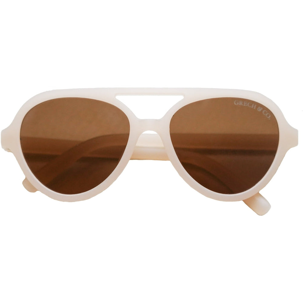 GRECH & CO. Aviator | Polarized Sunglasses | Baby Sunglasses Creamy White