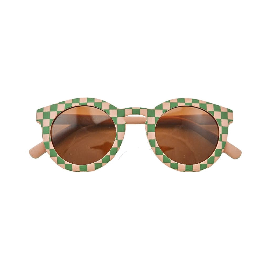 GRECH & CO. Classic: Bendable & Polarized Sunglasses-Baby Sunglasses Checks  Sunset  + Orchard