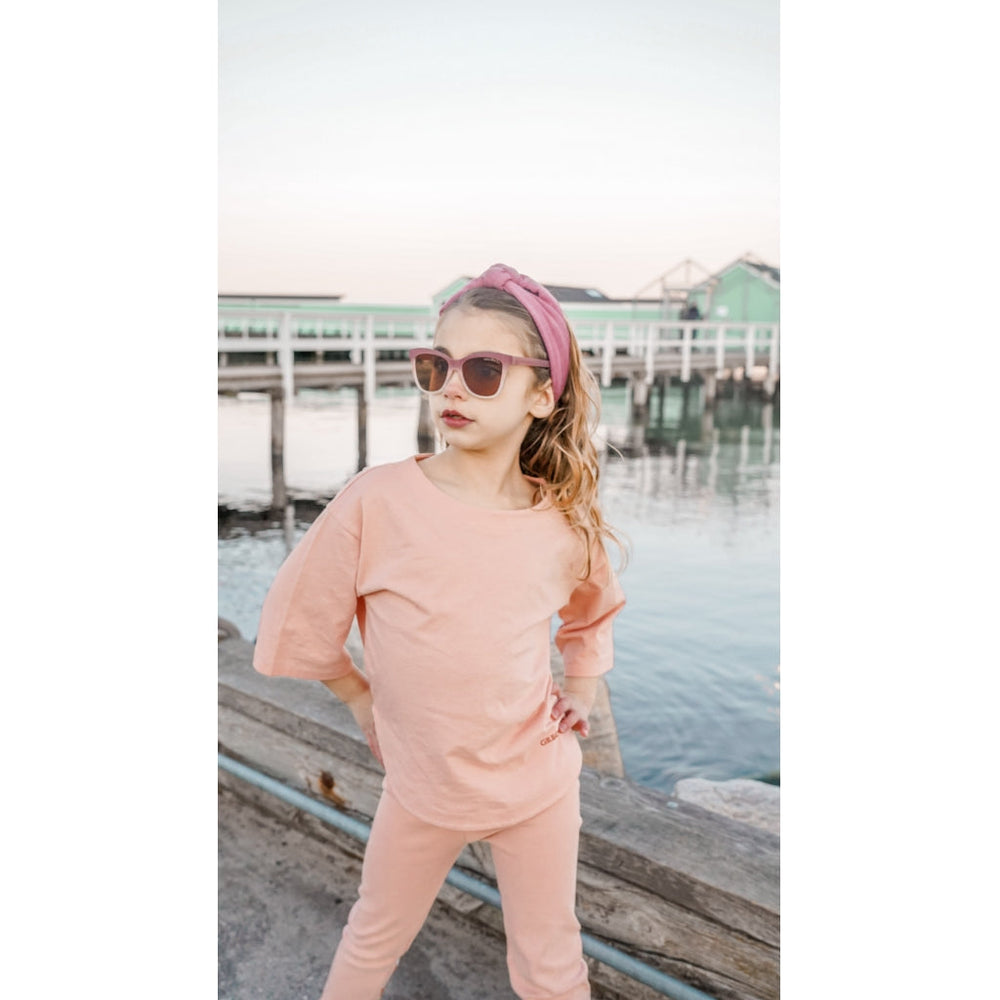 GRECH & CO. Cropped Sleeve Oversized Shirt Clothing Sunset