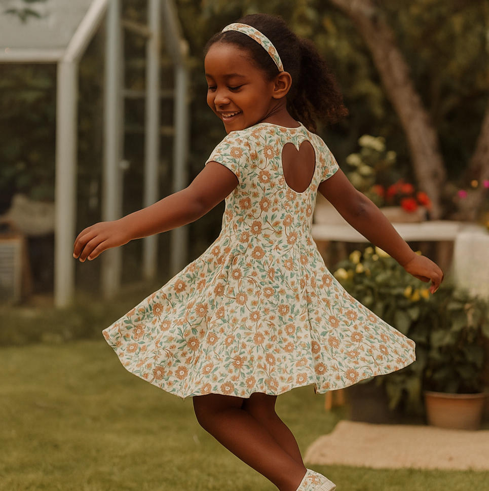 Sweetheart Twirl Dress | Organic Cotton Jersey - In Bloom