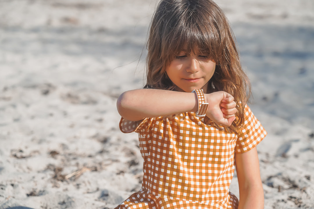 Classic Watches | Silicone + Stainless Steel | Sienna Gingham