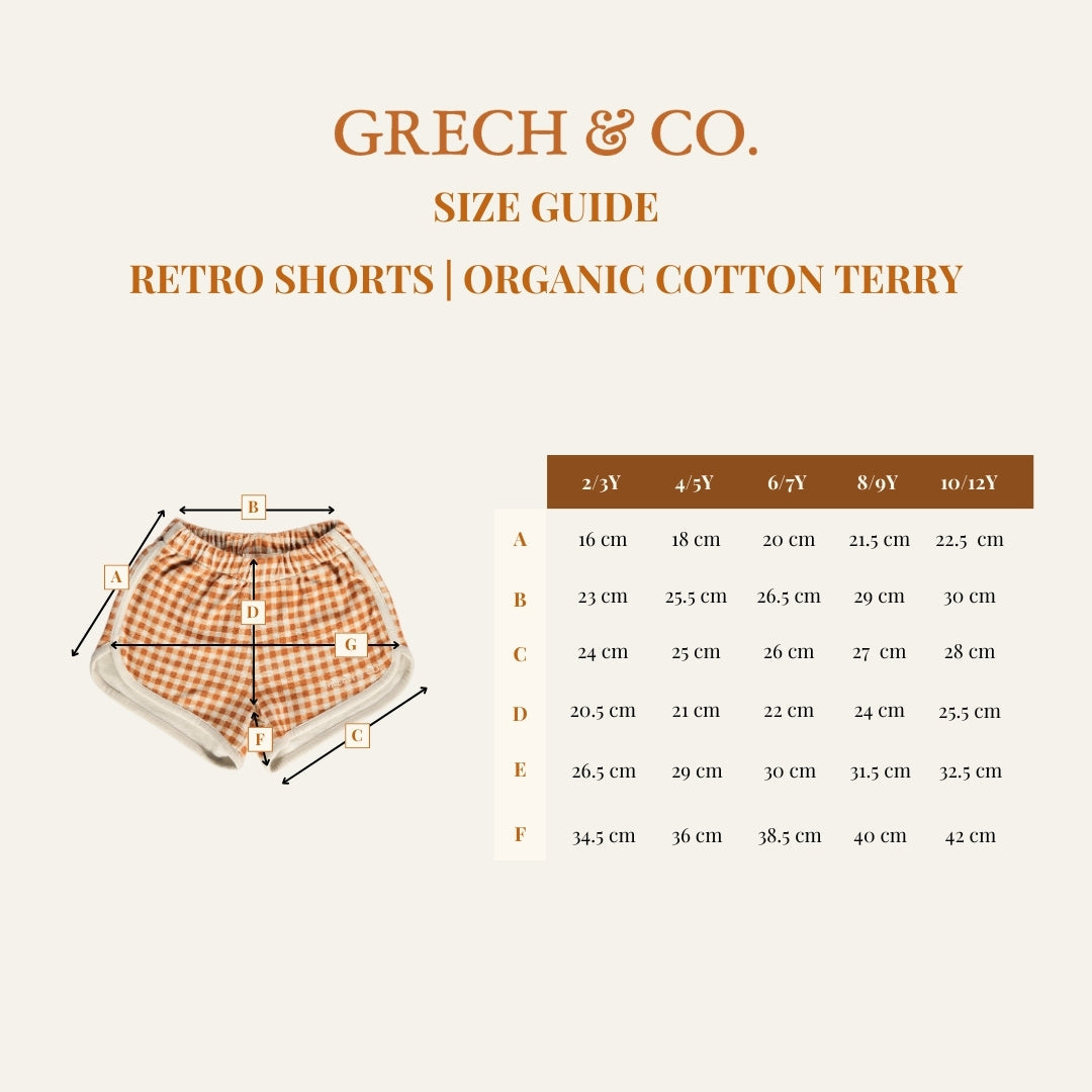 Retro Shorts | Organic Cotton Terry - Fern Plaid