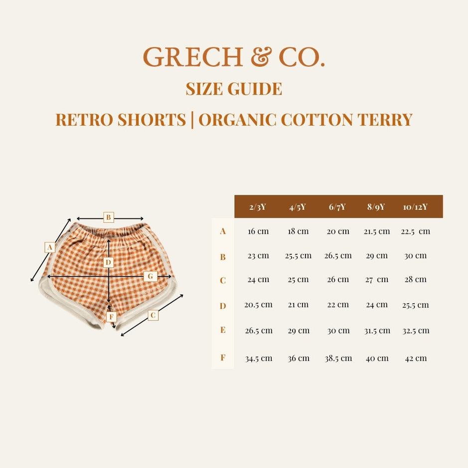 Retro Shorts | Organic Cotton Terry - Sunset Meadow