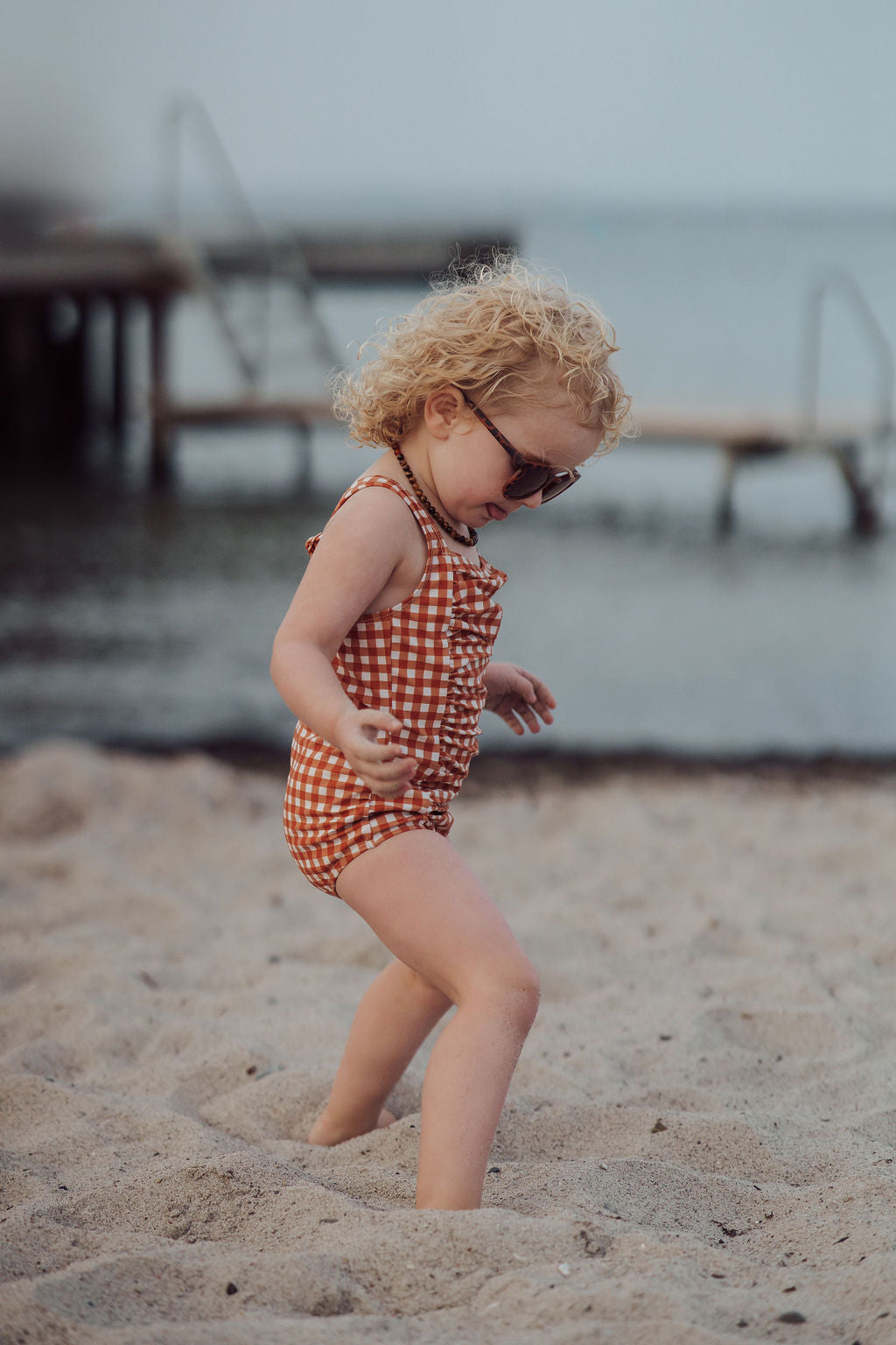 Vintage Girls 1 Piece Swimsuit | UPF + Recycled | Lille Cottage Club
