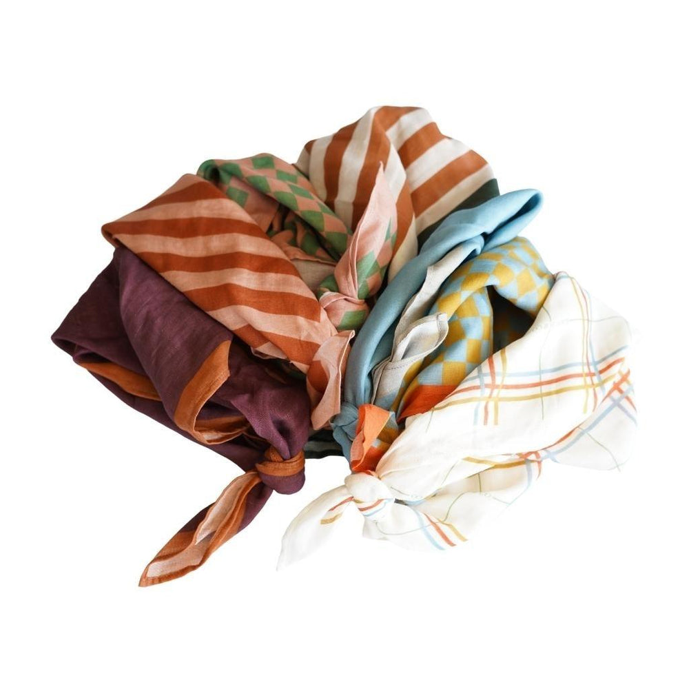 GRECH & CO. Head Scarf Hair accessories Plaid Pattern