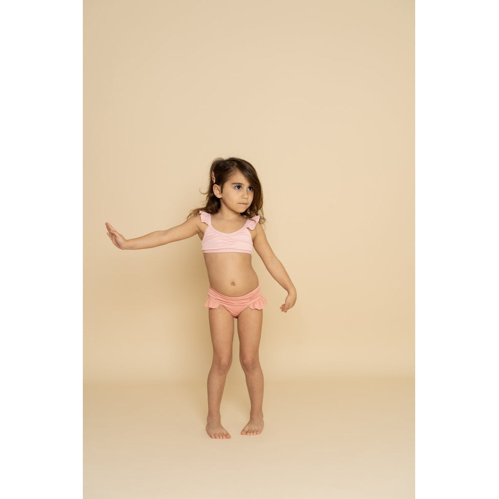 GRECH & CO. High Waist Bikini | UPF 50+ Swimsuit Recycled Clothing Blush Bloom, Coral Rouge