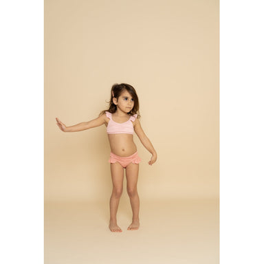 GRECH & CO. High Waist Bikini | UPF 50+ Swimsuit Recycled Clothing Blush Bloom, Coral Rouge