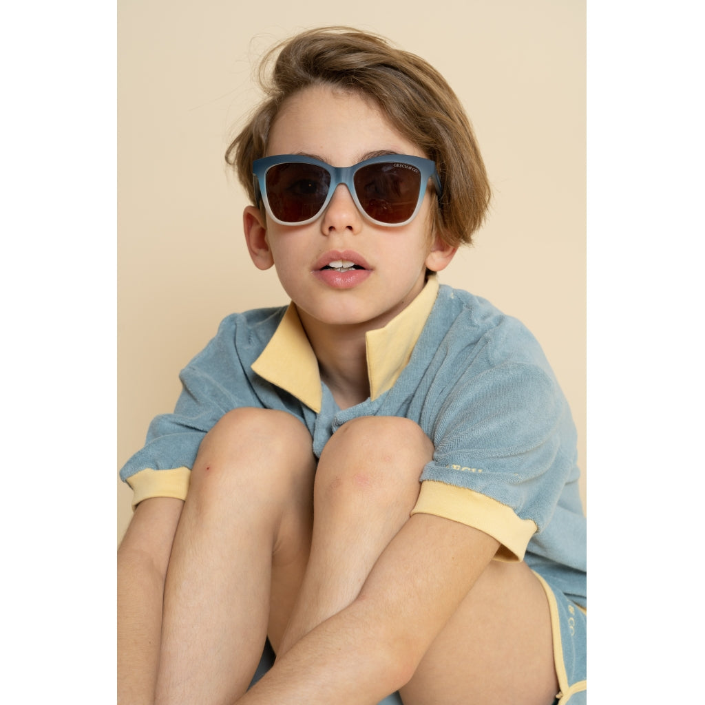 GRECH & CO. Iconic Wayfarer Ombre | Polarized Sunglasses | Junior Sunglasses Desert Teal Ombre
