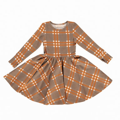 GRECH & CO. Long Sleeve Twirl Dress Clothing Storm Plaid