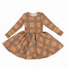 GRECH & CO. Long Sleeve Twirl Dress Clothing Storm Plaid