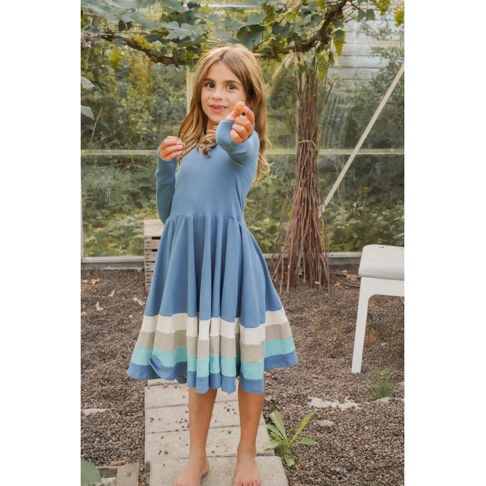 GRECH & CO. Long Sleeve Twirl Dress | Ombre Clothing Desert Teal Ombre