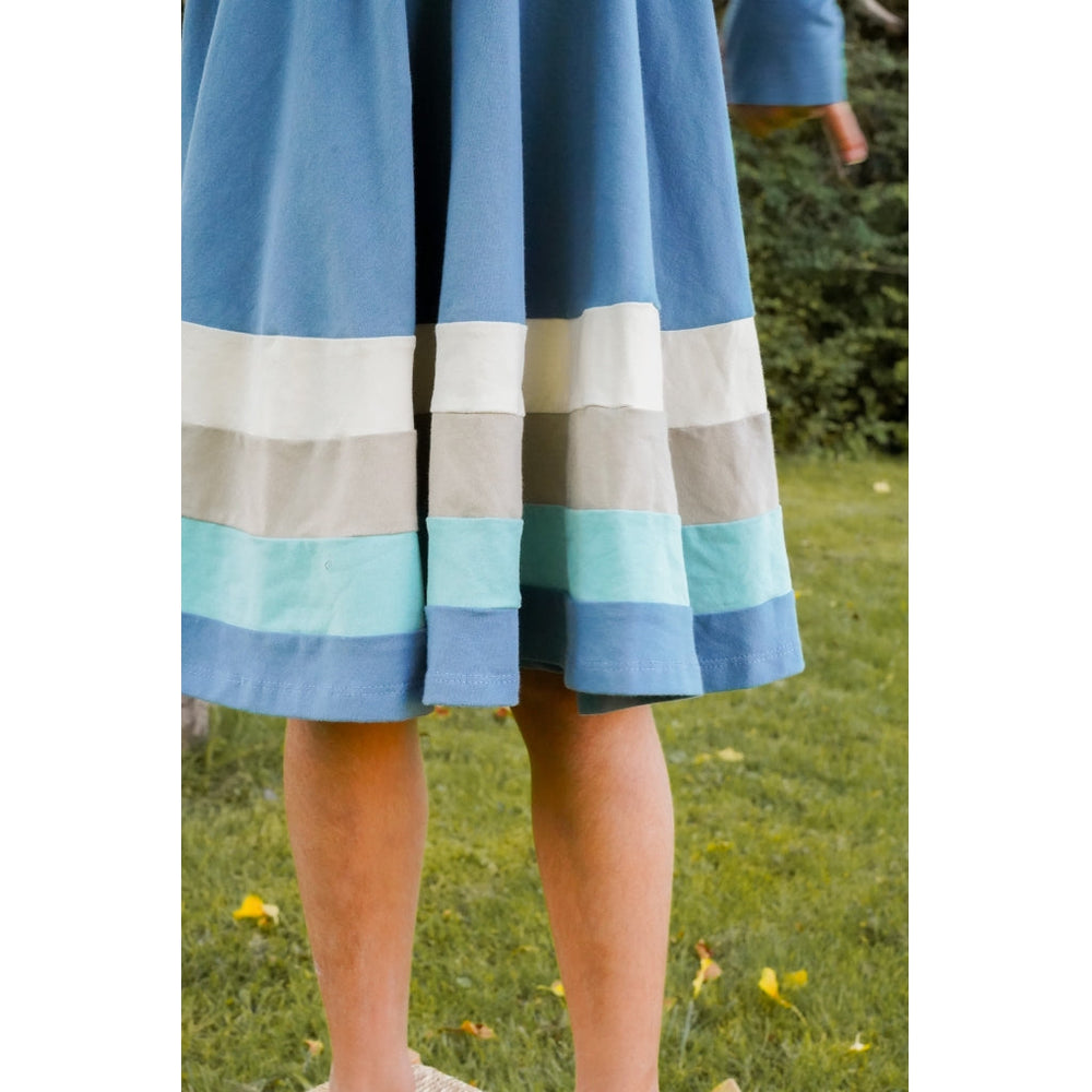 GRECH & CO. Long Sleeve Twirl Dress | Ombre Clothing Desert Teal Ombre