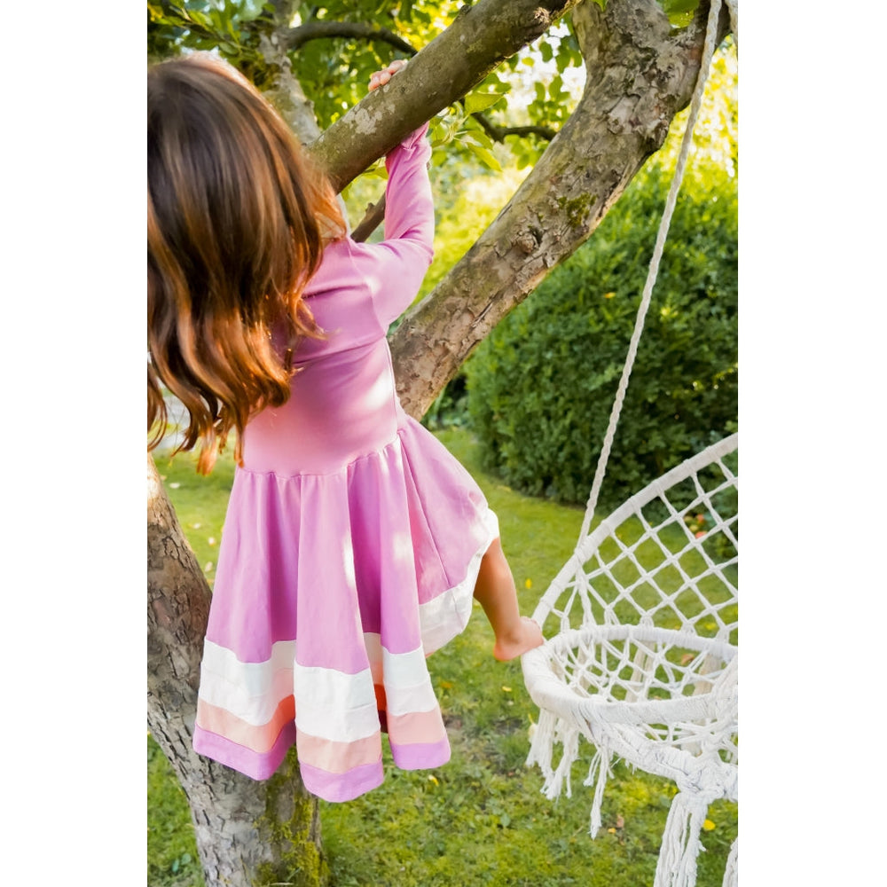 GRECH & CO. Long Sleeve Twirl Dress | Ombre Clothing Mauve Rose Ombre