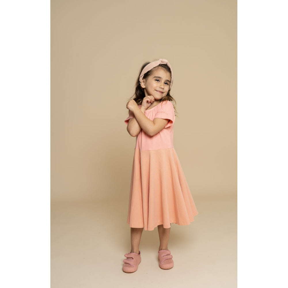 GRECH & CO. Open Heart Twirl Dress | GOTS Clothing Blush Bloom, Coral Rouge