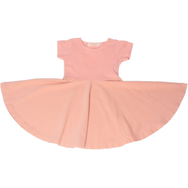GRECH & CO. Open Heart Twirl Dress | GOTS Clothing Blush Bloom, Coral Rouge