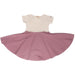 GRECH & CO. Open Heart Twirl Dress | GOTS Clothing Creamy White, Mauve Rose