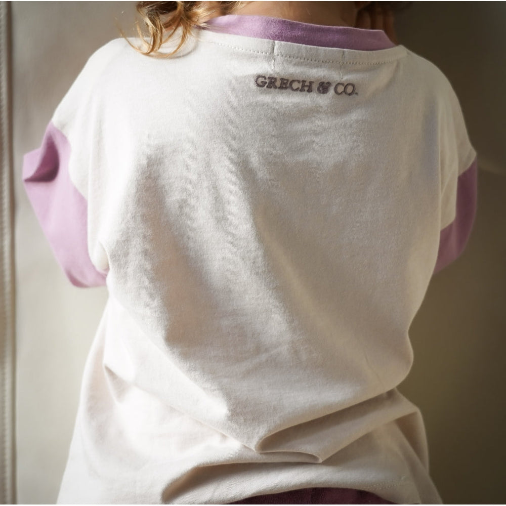 GRECH & CO. Oversized T-Shirt | GOTS Clothing Creamy White, Mauve Rose