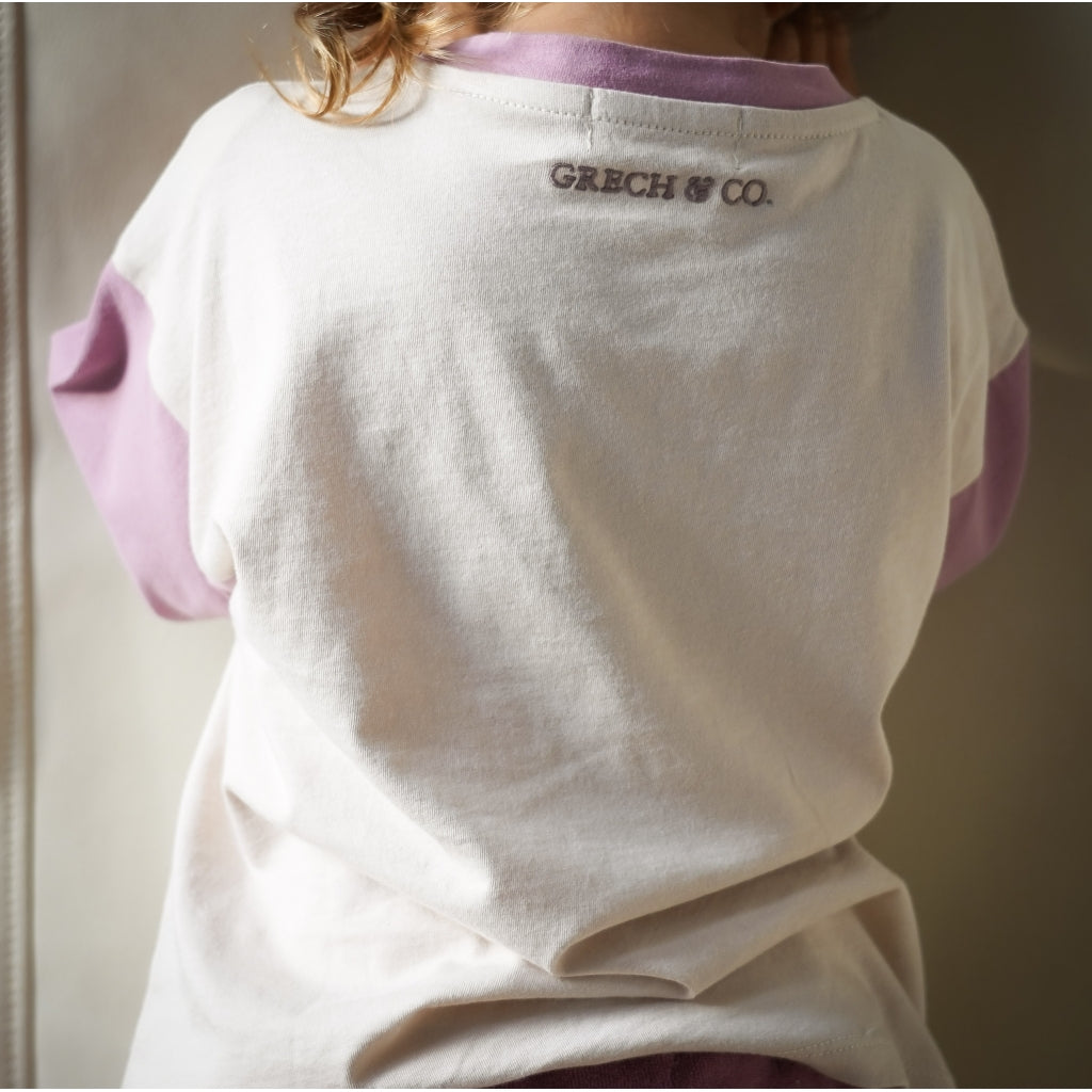 GRECH & CO. Oversized T-Shirt | GOTS Clothing Creamy White, Mauve Rose