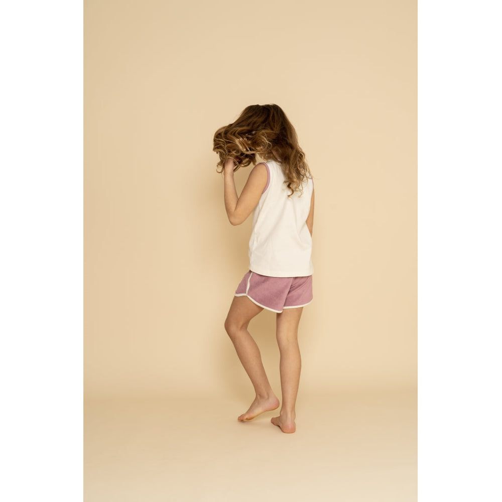 GRECH & CO. Oversized Tank Top | GOTS Clothing Creamy White, Mauve Rose