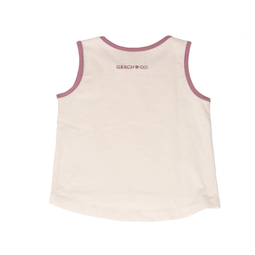 GRECH & CO. Oversized Tank Top | GOTS Clothing Creamy White, Mauve Rose