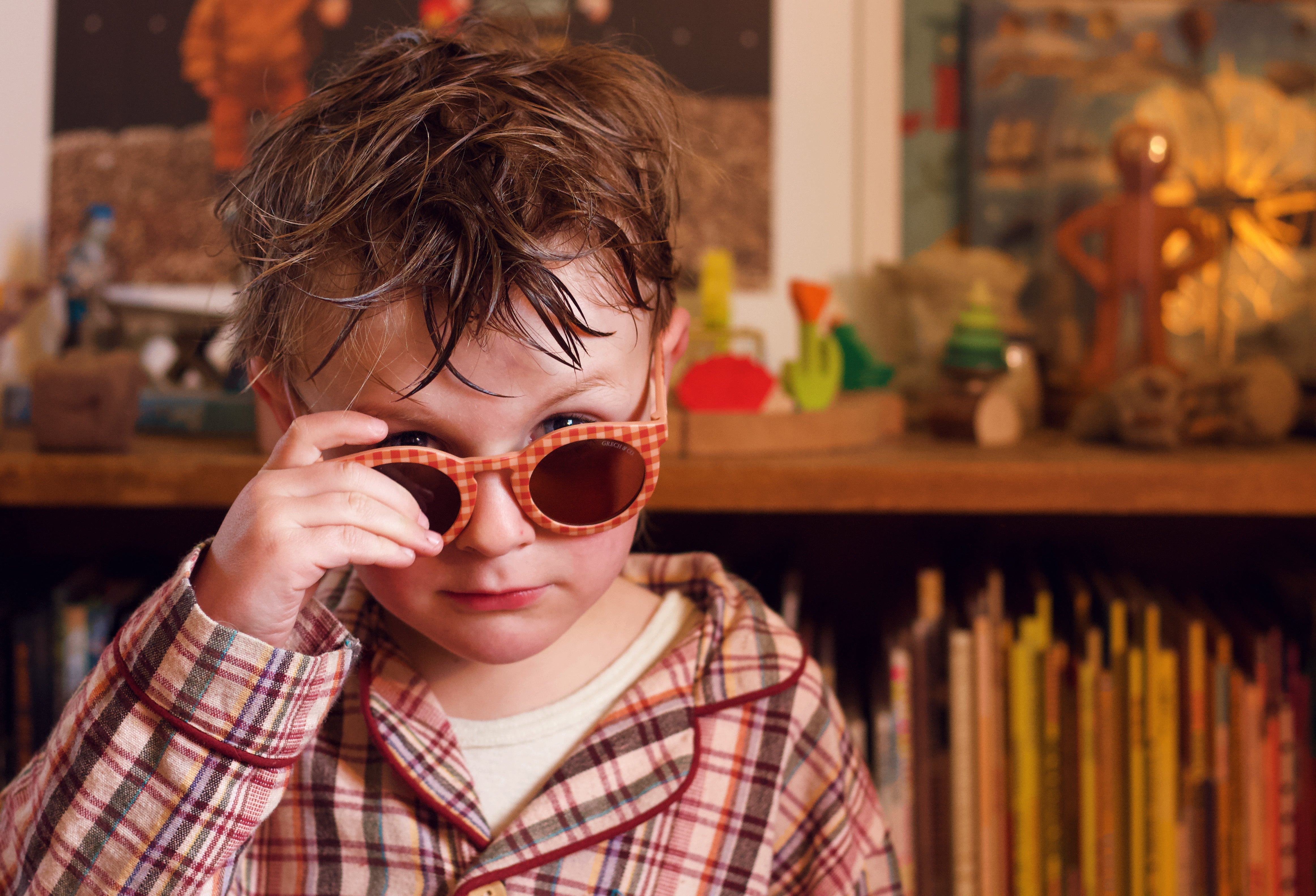 Classic | Sustainable Sunglasses | Plant-Based Bendable Polarized - Sunset Gingham