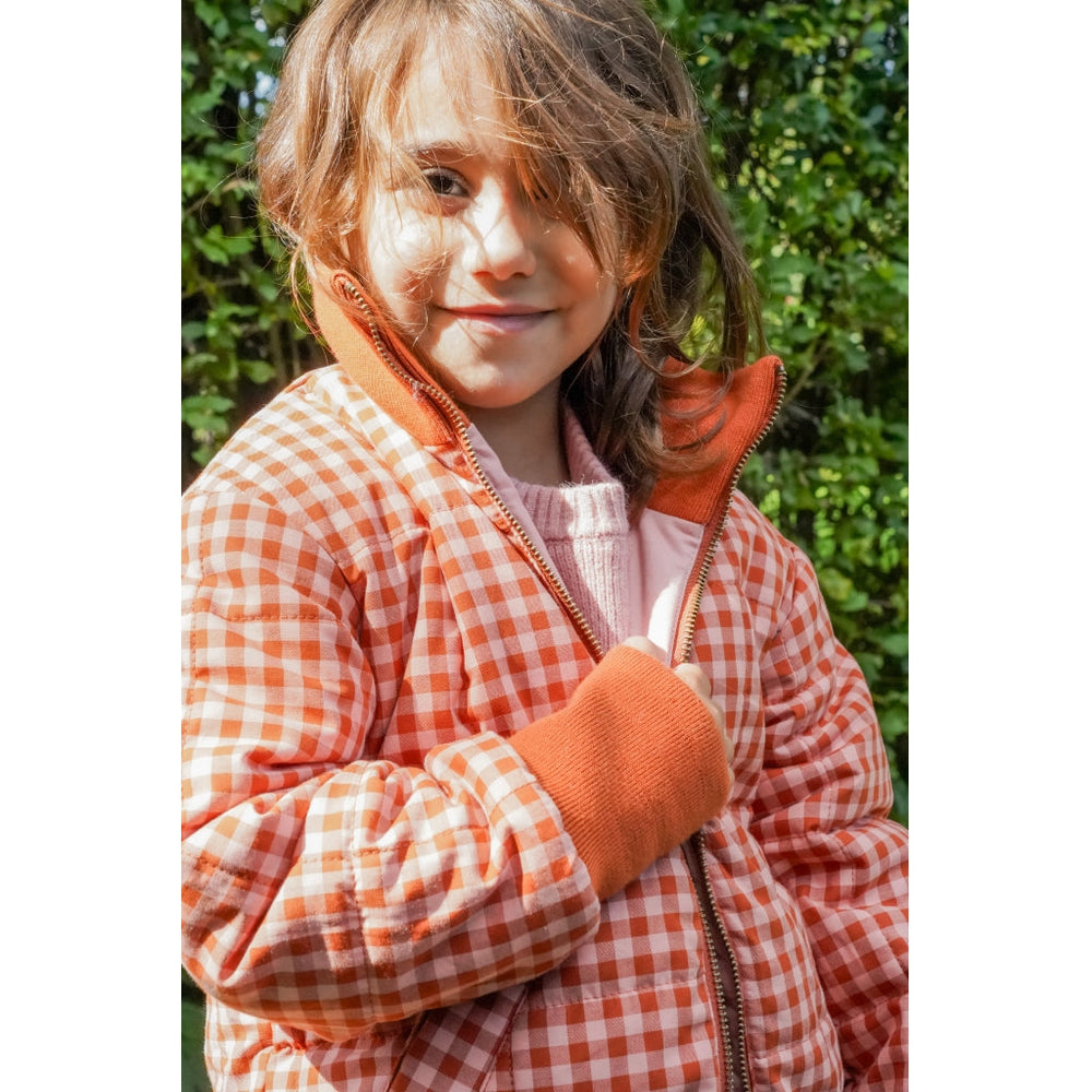 GRECH & CO. Reversible Bomber Jacket Clothing Sunset + Sunset Gingham