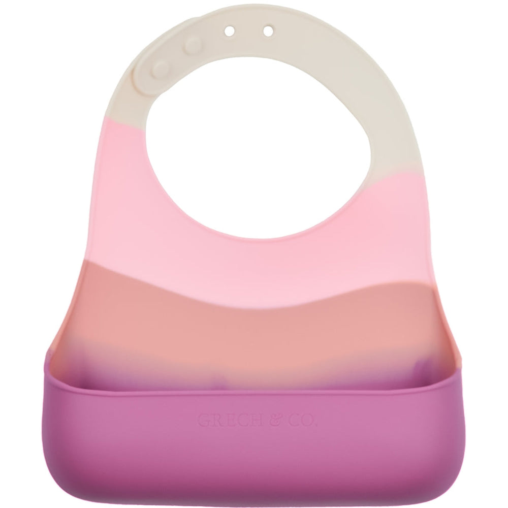 GRECH & CO. Silicone Bib | Color Splash Collection Bib Mauve Rose Ombre