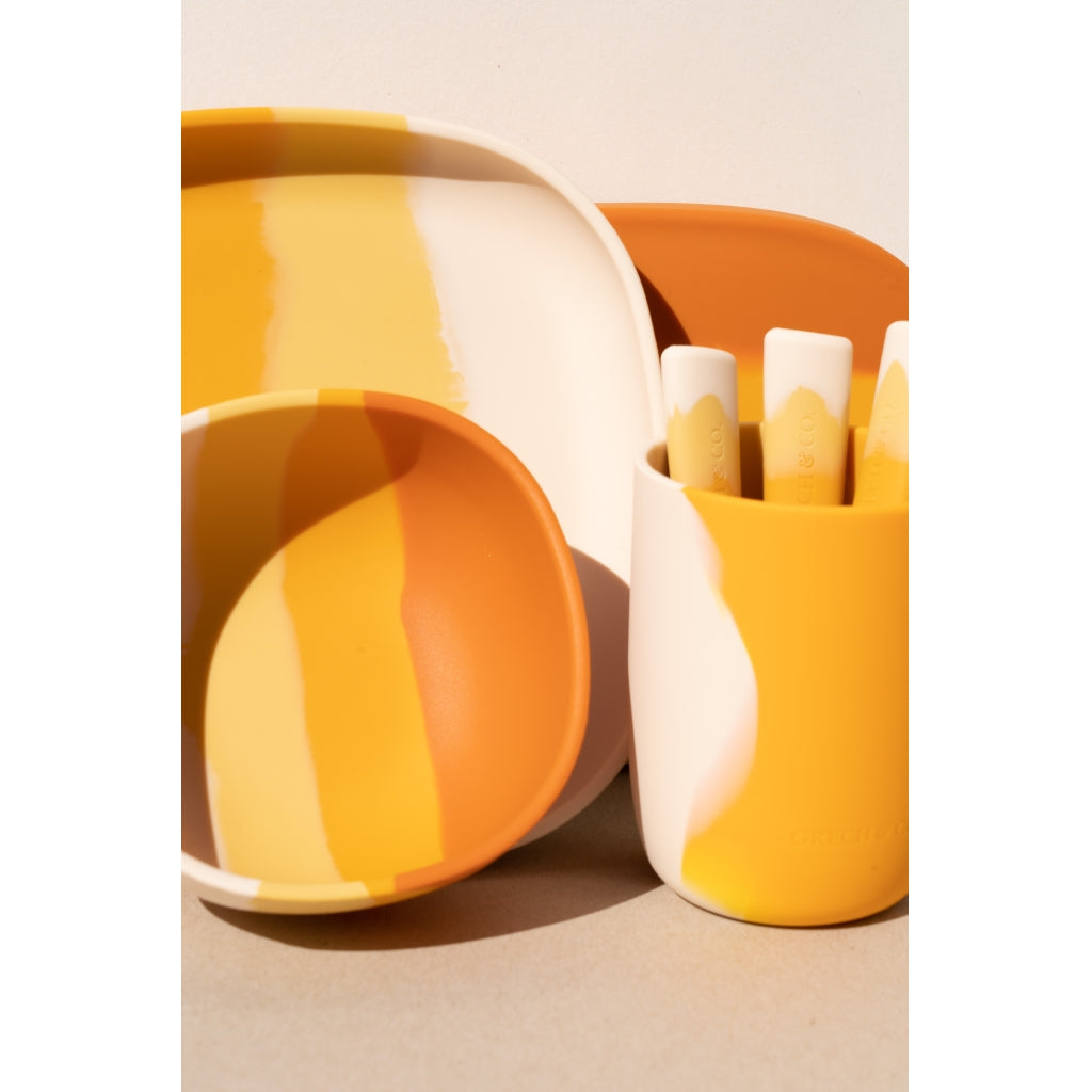 GRECH & CO. Silicone Cup Set of 2 | Color Splash Collection Tableware Sienna Ombre