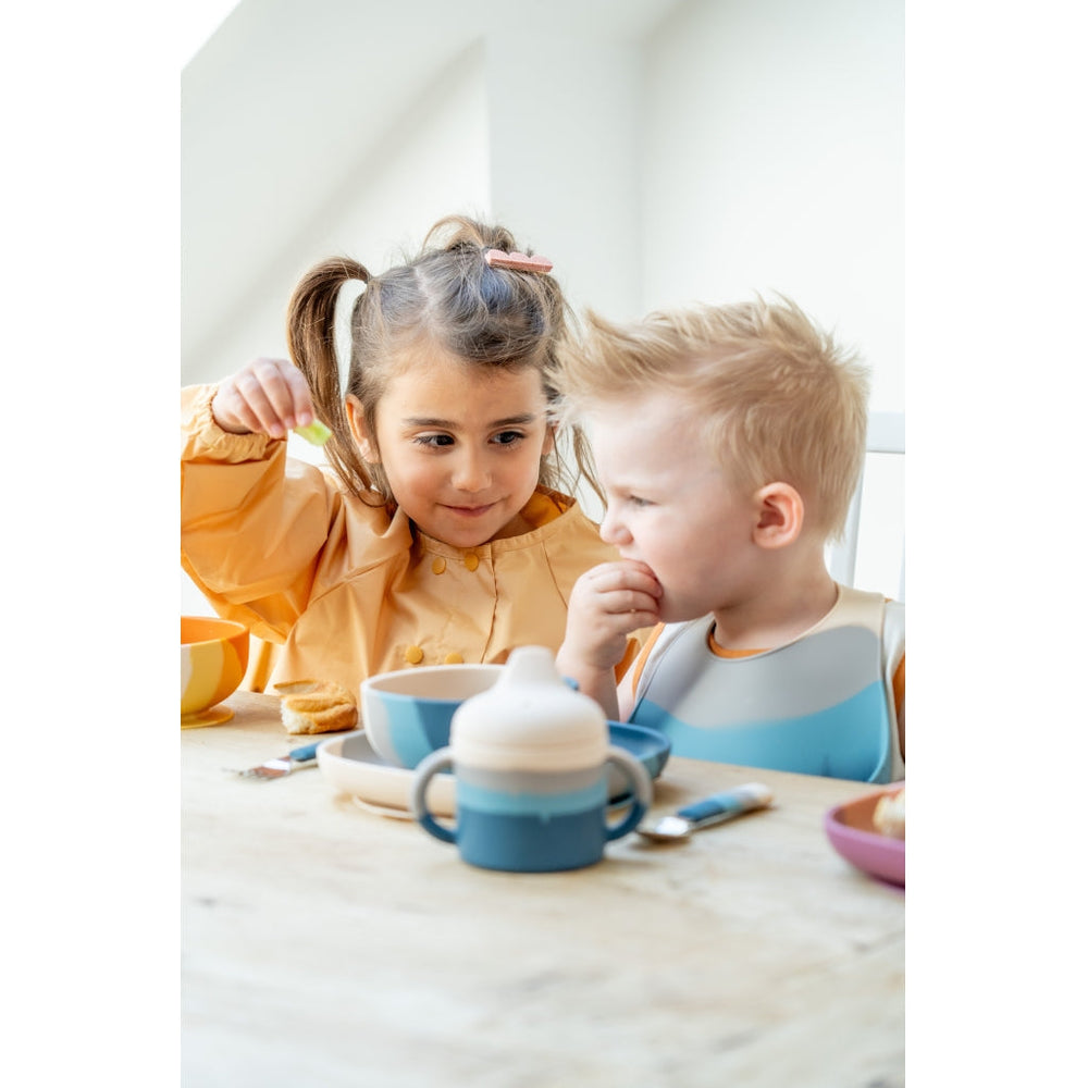 GRECH & CO. Silicone Sippy Cup | Color Splash Collection Tableware Desert Teal Ombre