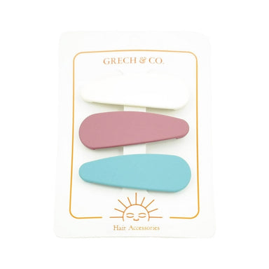 GRECH & CO. Snap Clip set of 3 Hair clips Dove White, Mauve Rose, Sky Blue