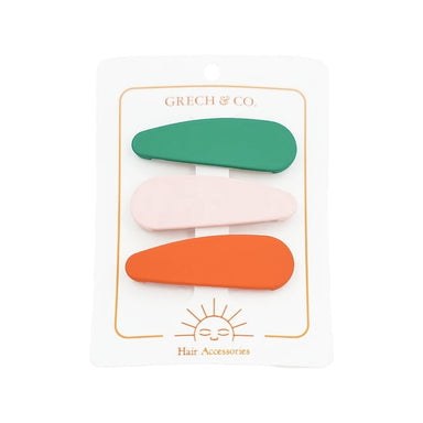 GRECH & CO. Snap Clip set of 3 Hair clips Emerald, Blush Bloom, Cajun Blossom