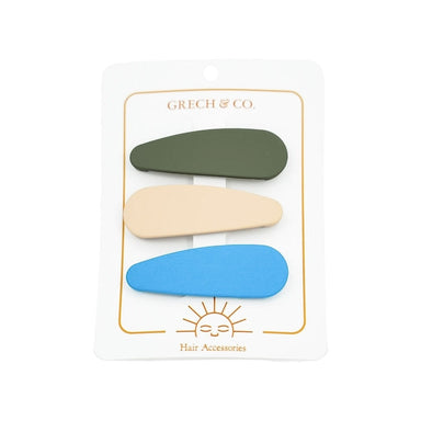 GRECH & CO. Snap Clip set of 3 Hair clips Storm, Oat, Azure
